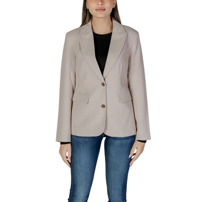 Blazer beige en polyester recyclé uniquement