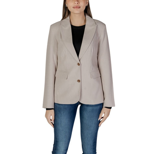 Blazer beige en polyester recyclé uniquement