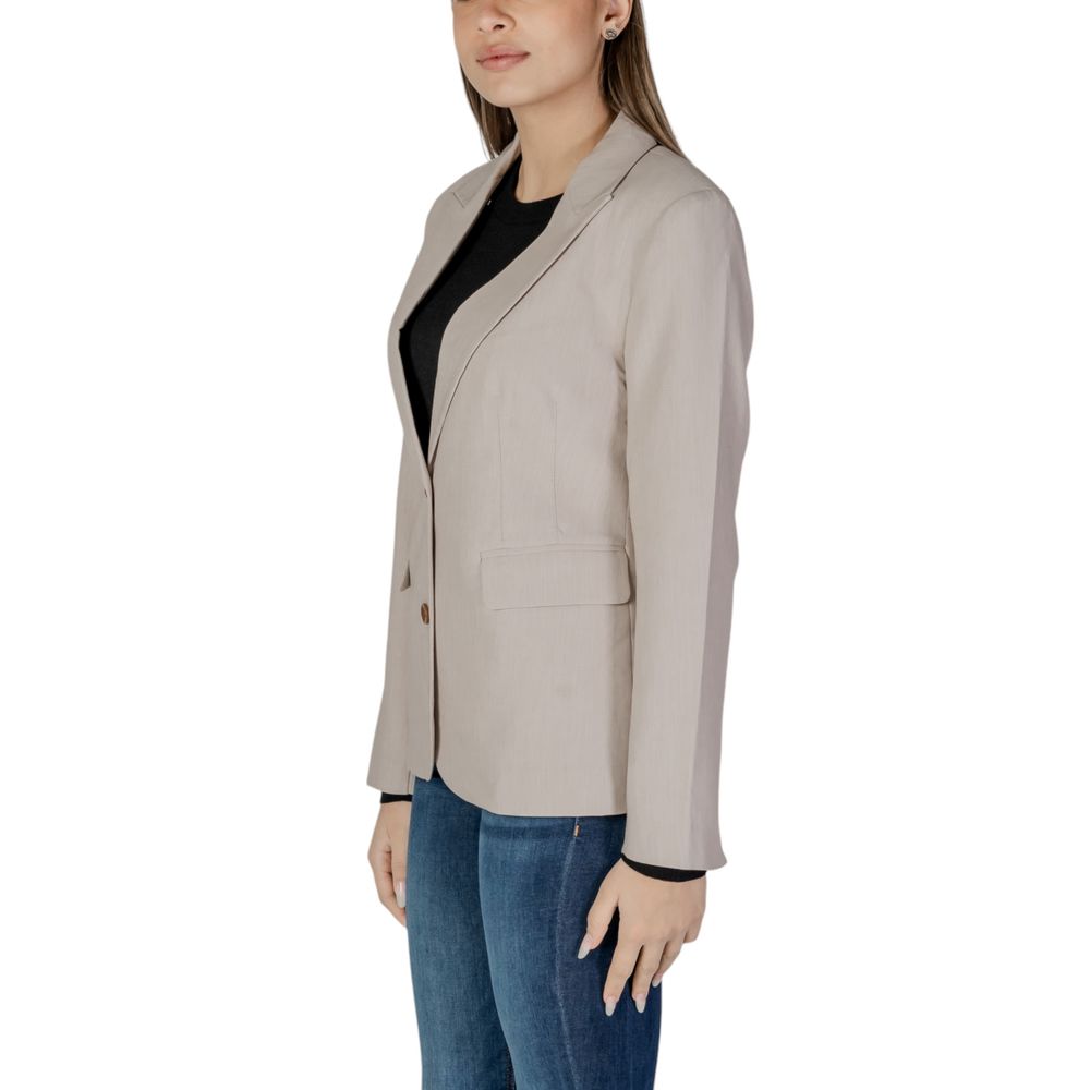 Blazer beige en polyester recyclé uniquement