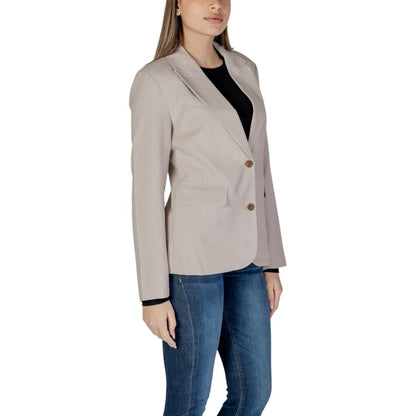 Blazer beige en polyester recyclé uniquement
