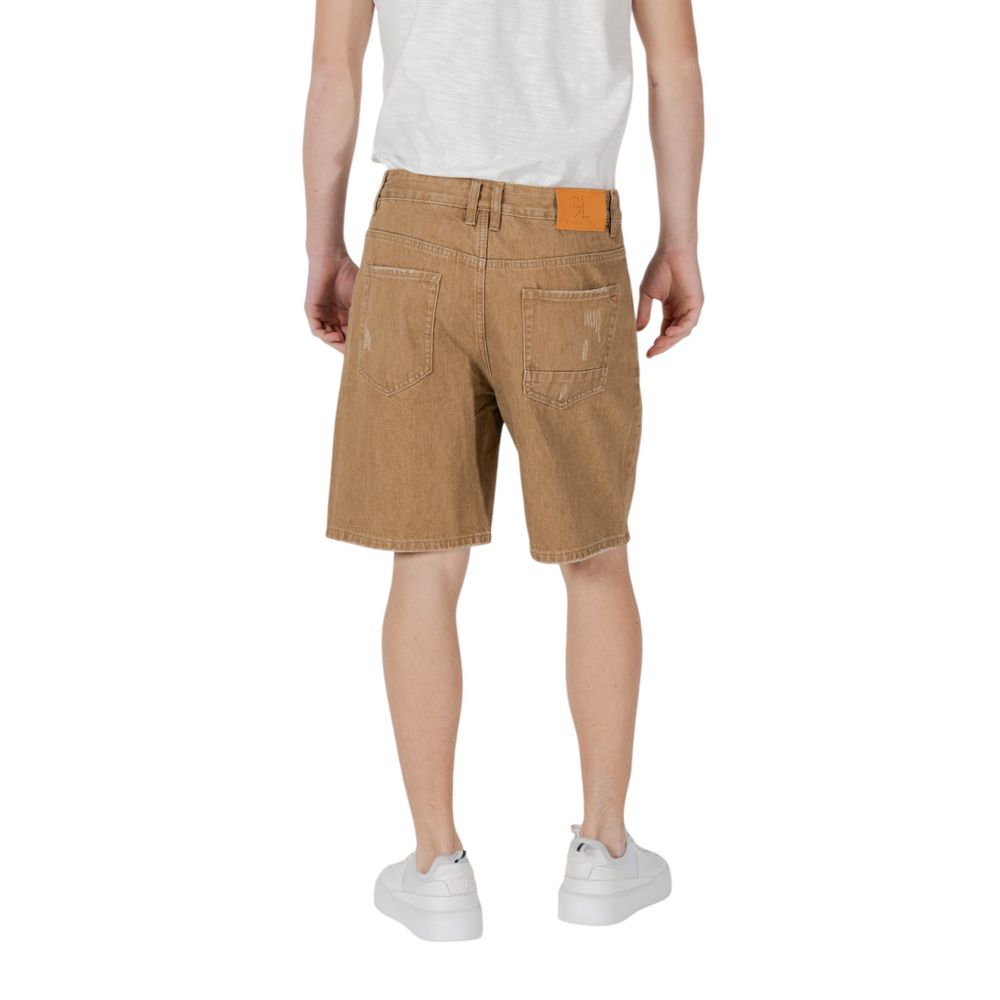 Gianni Lupo Beige Cotton Bermuda Shorts for Men