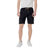 Gianni Lupo Black Cotton Bermuda Shorts for Men