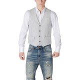 Gianni Lupo Black Linen Waistcoat - Model GL9811