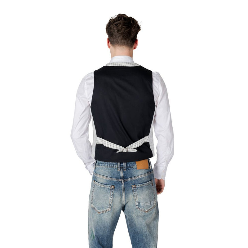 Gianni Lupo Black Linen Waistcoat - Model GL9811