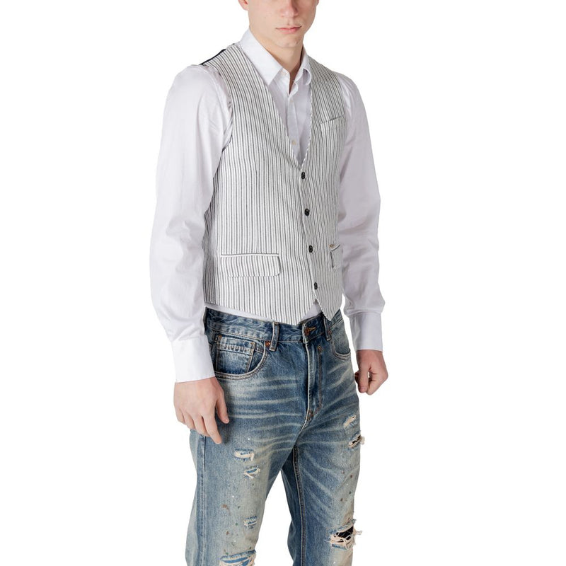 Gianni Lupo Black Linen Waistcoat - Model GL9811
