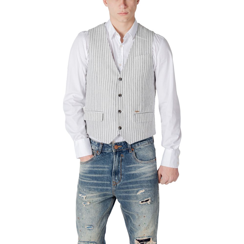 Gianni Lupo Black Linen Waistcoat - Model GL9811