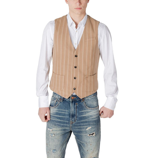 Gilet en polyester beige de Gianni Lupo