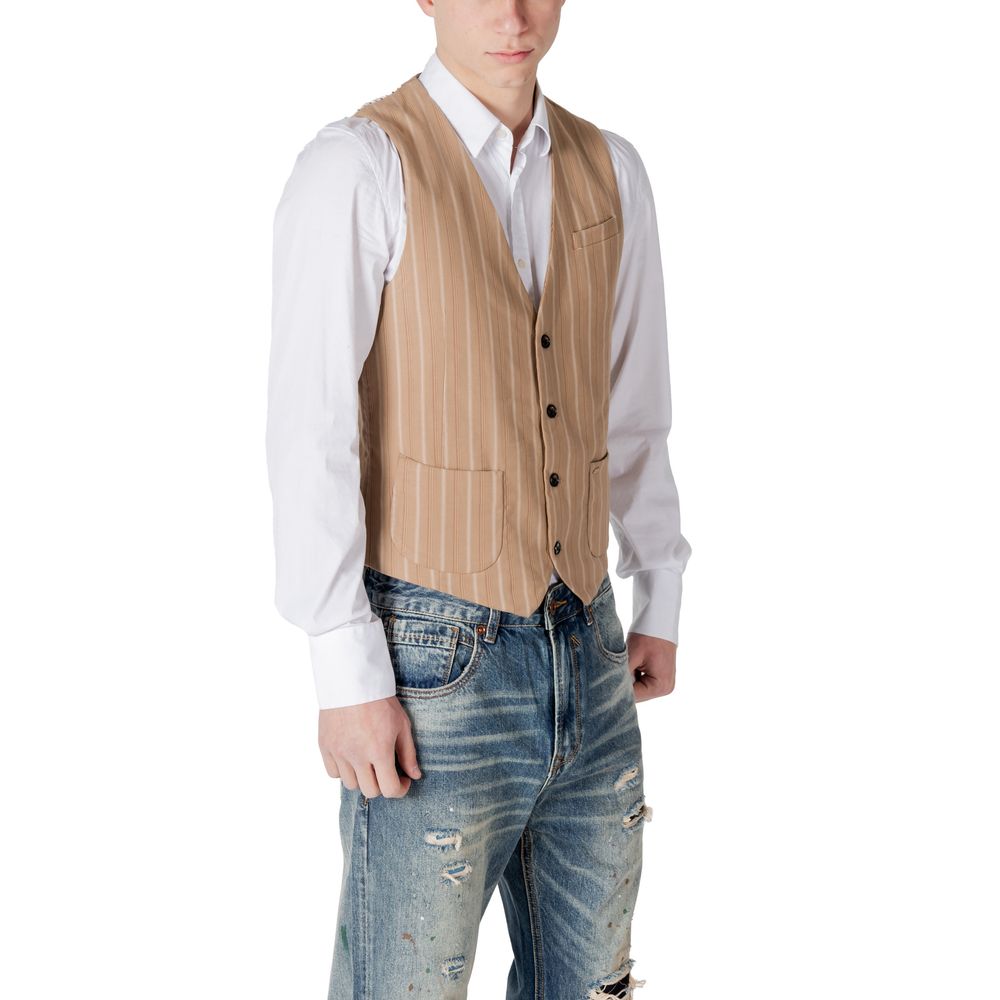 Gilet en polyester beige de Gianni Lupo