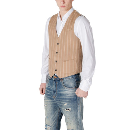 Gilet en polyester beige de Gianni Lupo