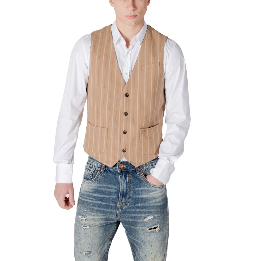 Gilet en polyester beige de Gianni Lupo