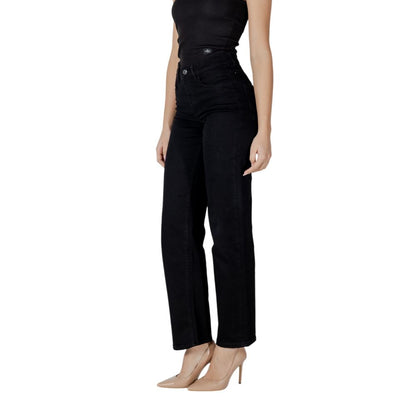 ICHI Black Cotton Relaxed Fit Jean