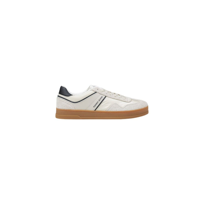 Tommy Hilfiger Jeans Cream Leather Sneaker for Men