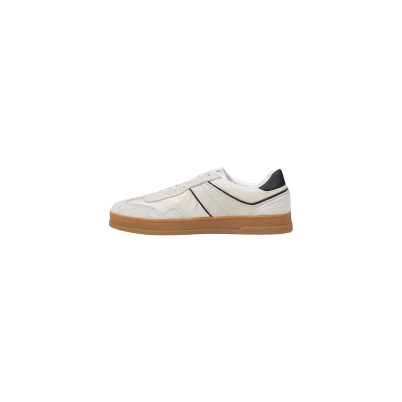 Tommy Hilfiger Jeans Cream Leather Sneaker for Men