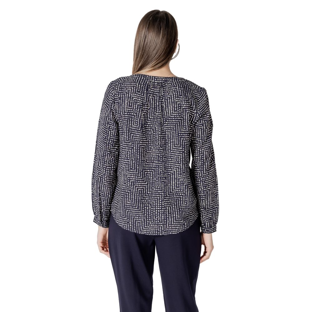 Street One Blue Viscose Blouse - Elegant Splitneck Tunic