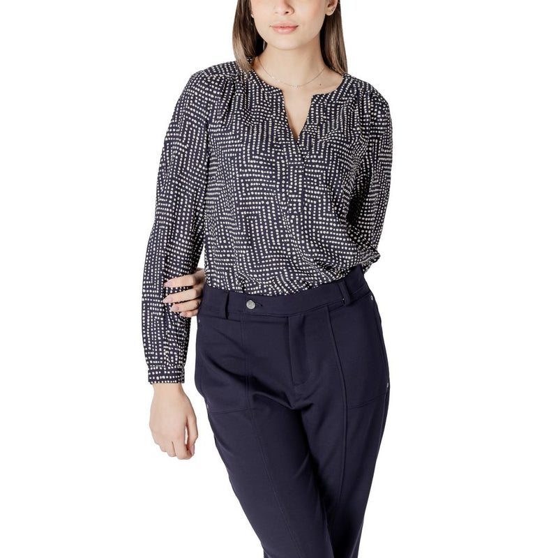 Blouse en Viscose Bleue Street One - Tunique Élégante à Col Ouvert