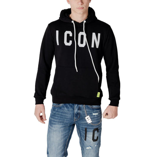 Sweat à capuche en coton noir Icon