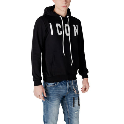 Sweat à capuche en coton noir Icon