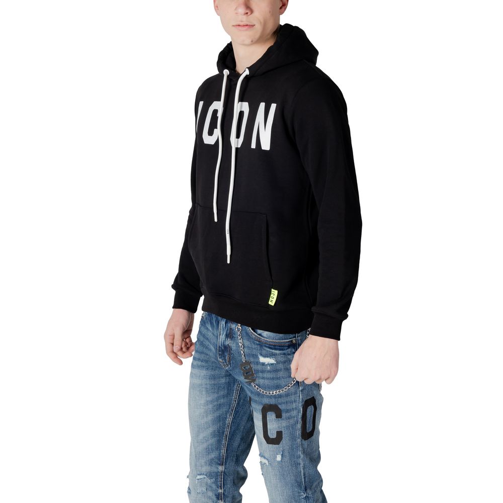 Sweat à capuche en coton noir Icon