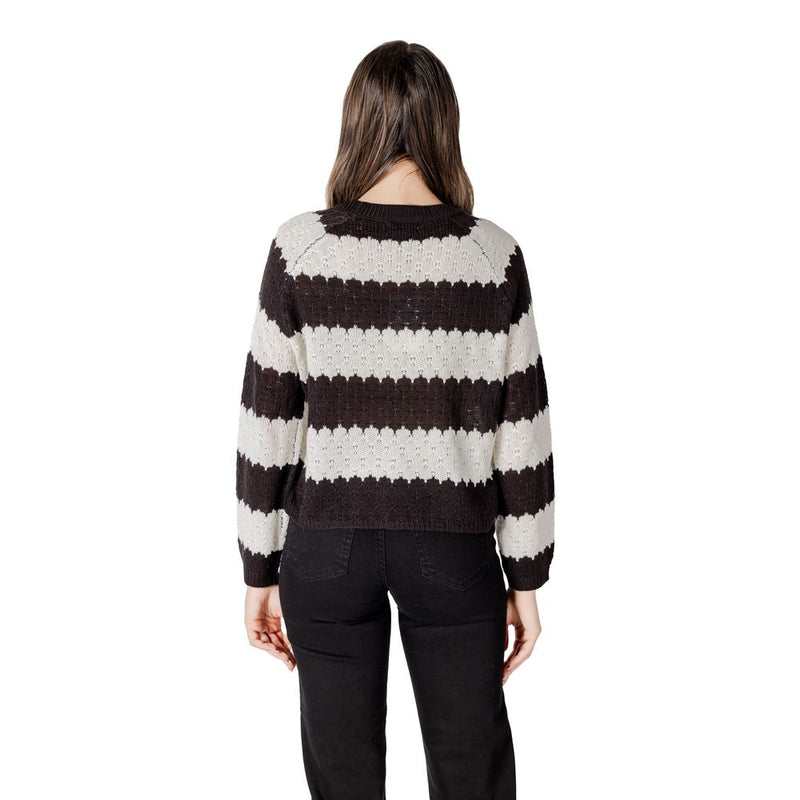 Jacqueline De Yong JDYSUN MINNA L/S Black And White Sweater