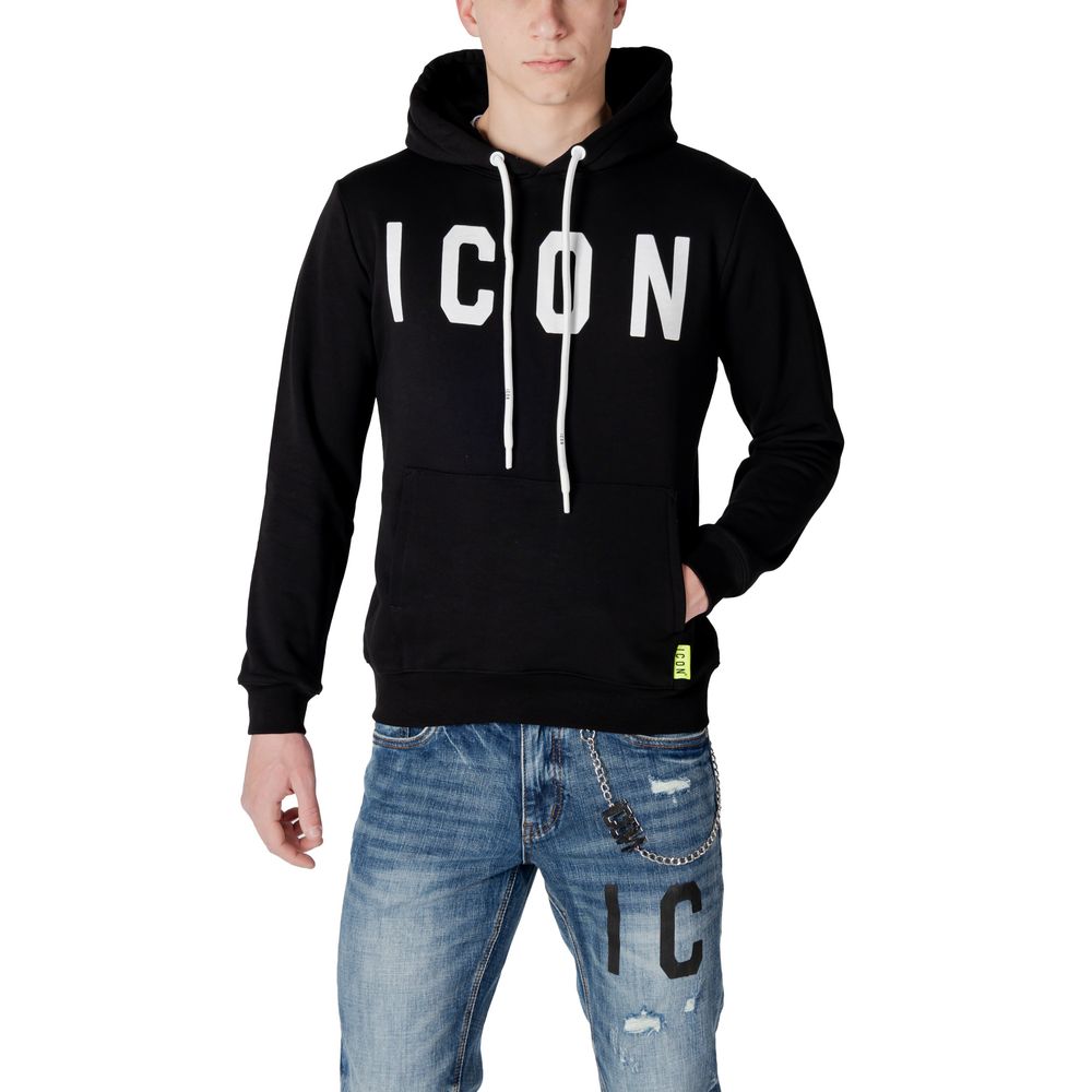 Sweat à capuche en coton noir Icon