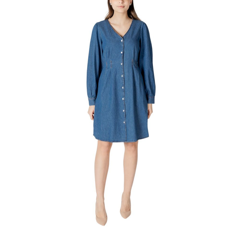ICHI IHARCHER DR 20122617 Blue Cotton Short Dress