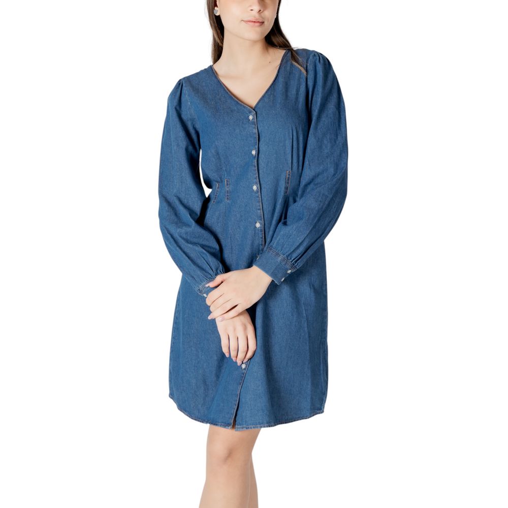 ICHI IHARCHER DR 20122617 Robe Courte en Coton Bleu