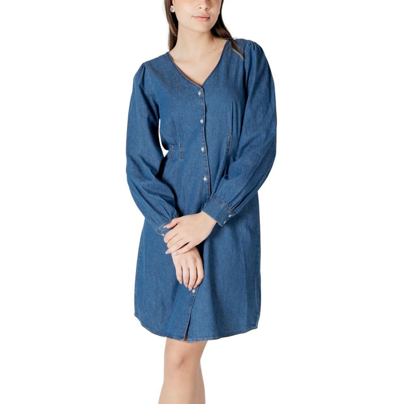 ICHI IHARCHER DR 20122617 Blue Cotton Short Dress
