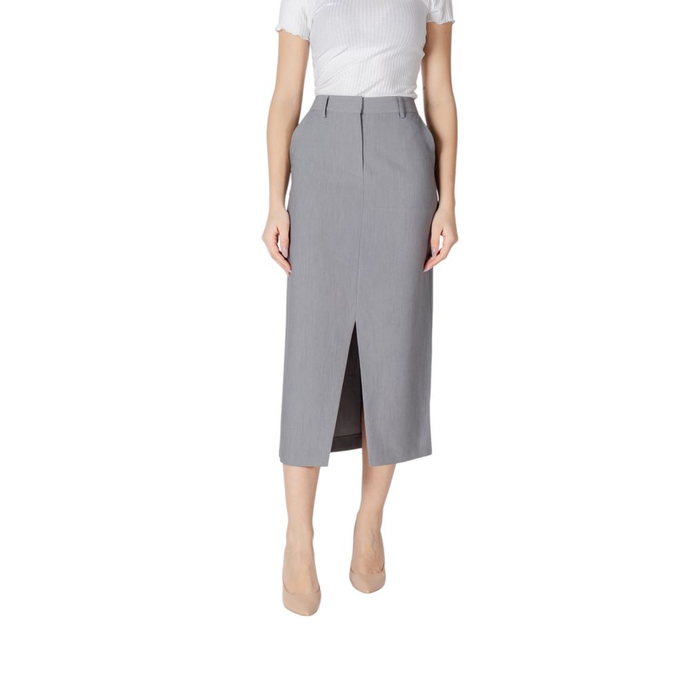 ICHI IHSARLA SK 20121418 Jupe Midi Grise pour Femmes