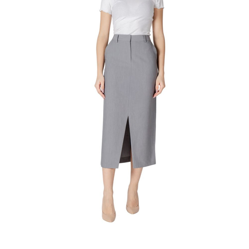 ICHI IHSARLA SK 20121418 Jupe Midi Grise pour Femmes