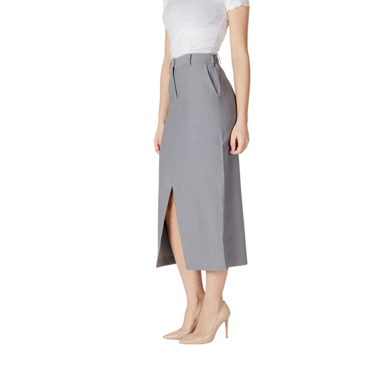 ICHI IHSARLA SK 20121418 Jupe Midi Grise pour Femmes