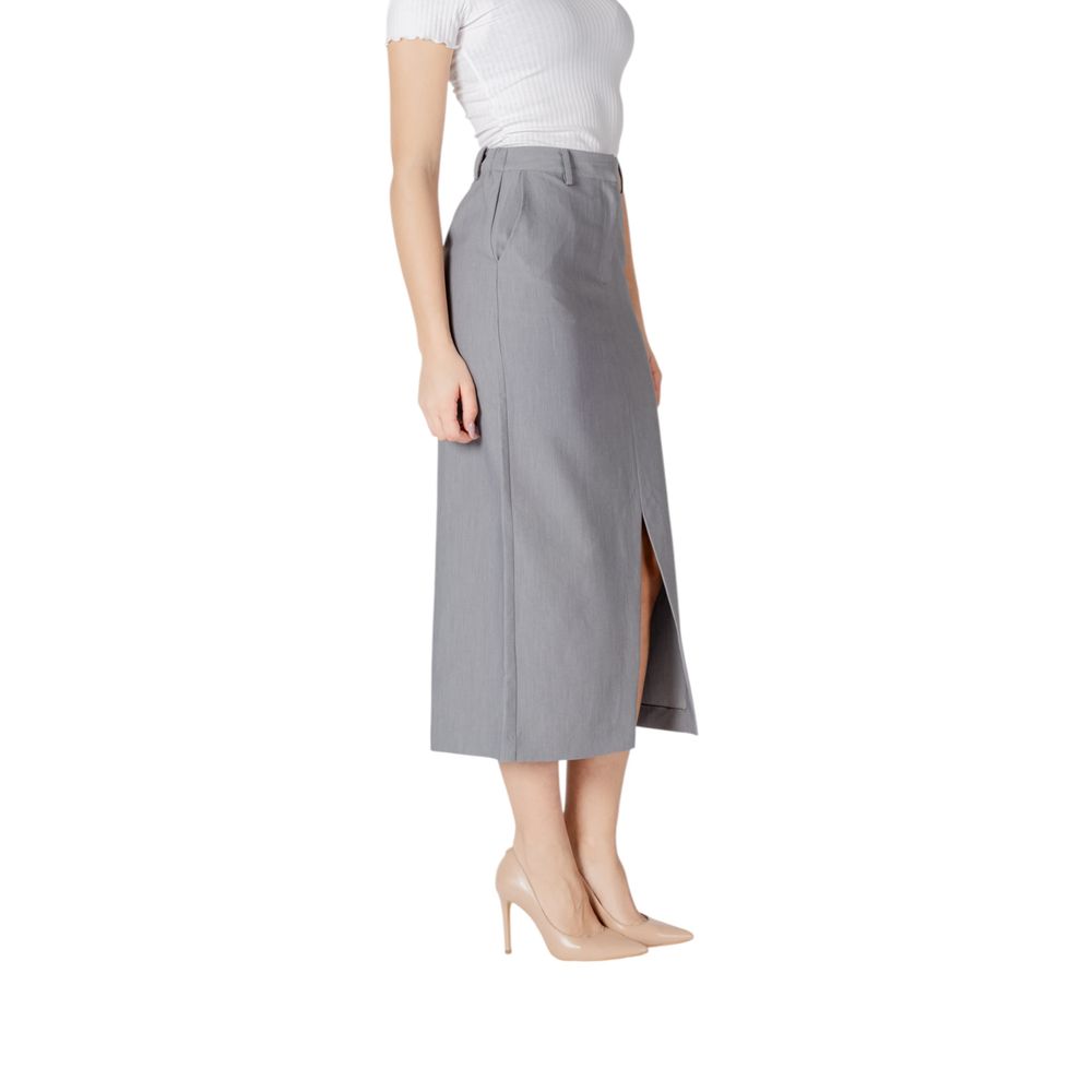 ICHI IHSARLA SK 20121418 Jupe Midi Grise pour Femmes
