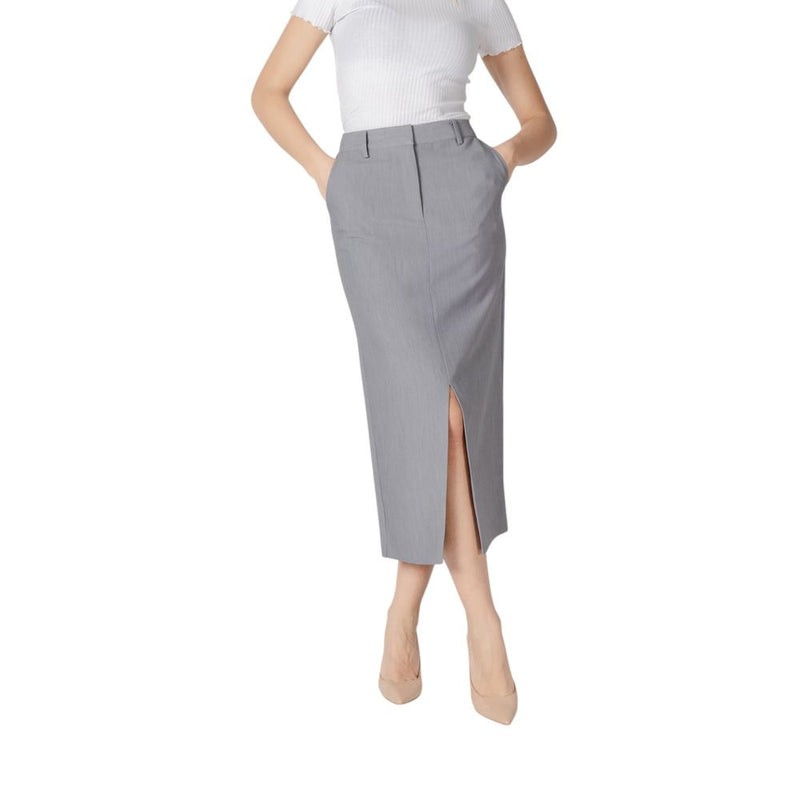ICHI IHSARLA SK 20121418 Jupe Midi Grise pour Femmes