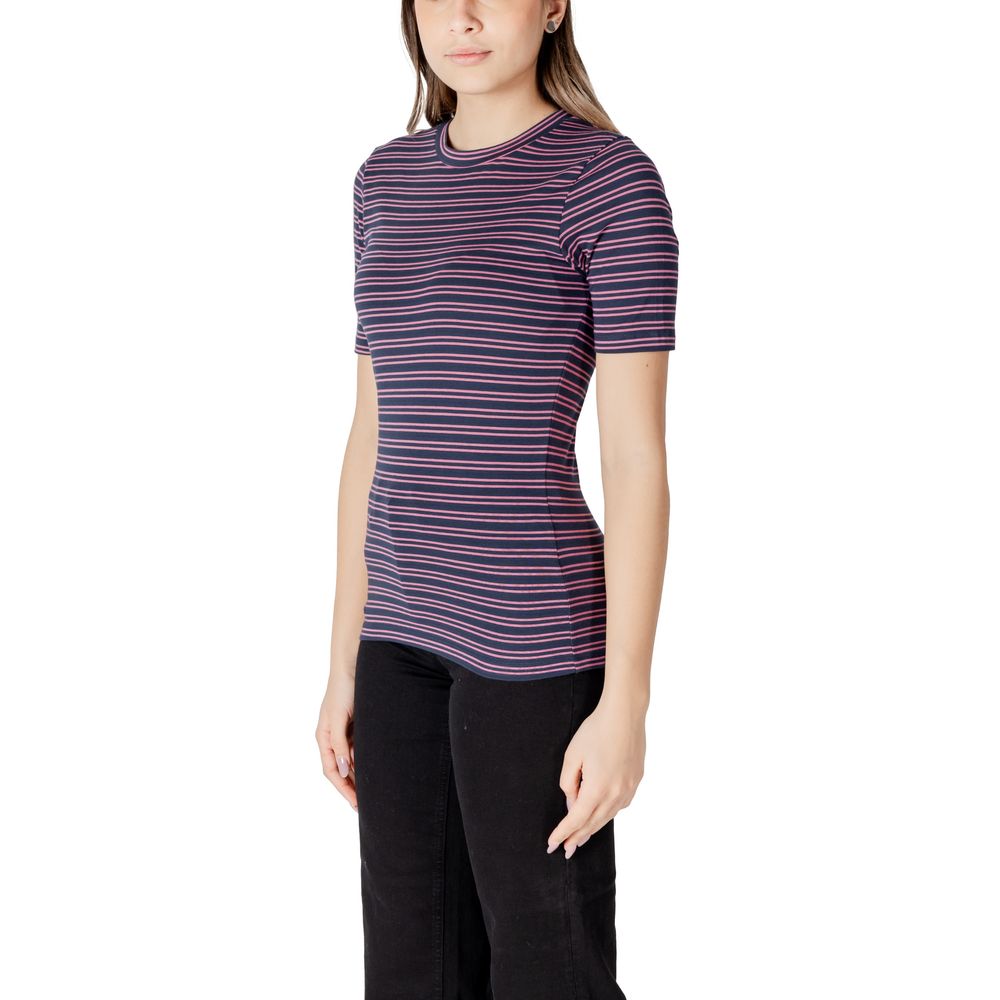 ICHI IHMIRA Bicolor Cotton T-Shirt pour Femmes