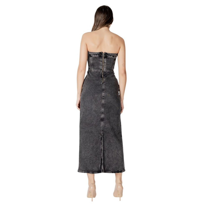 ICHI IHBELLAS DR 20122447 Black Cotton Midi Dress