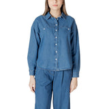 ICHI IHARCHER SH 20122389 Blouse en Coton Bleu pour Femmes