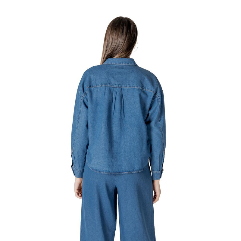 ICHI IHARCHER SH 20122389 Blouse en Coton Bleu pour Femmes