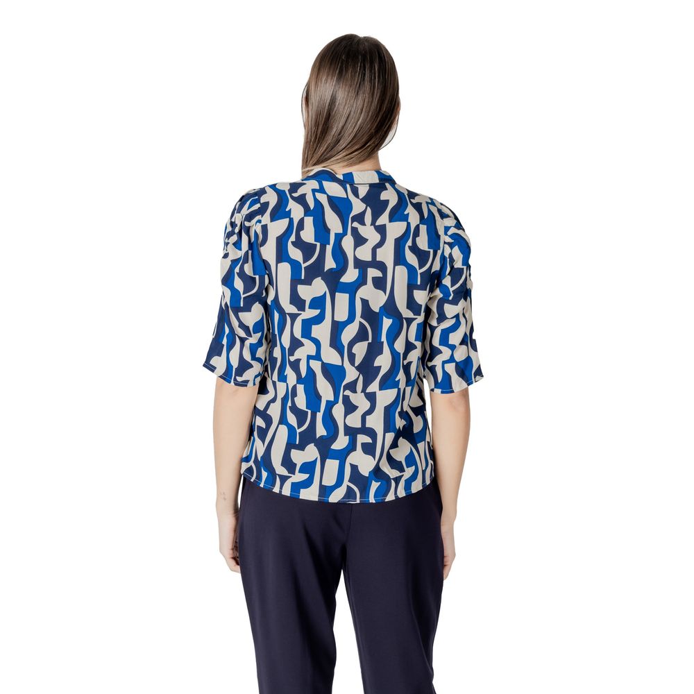 ICHI Blauwe Blouse van Viscose