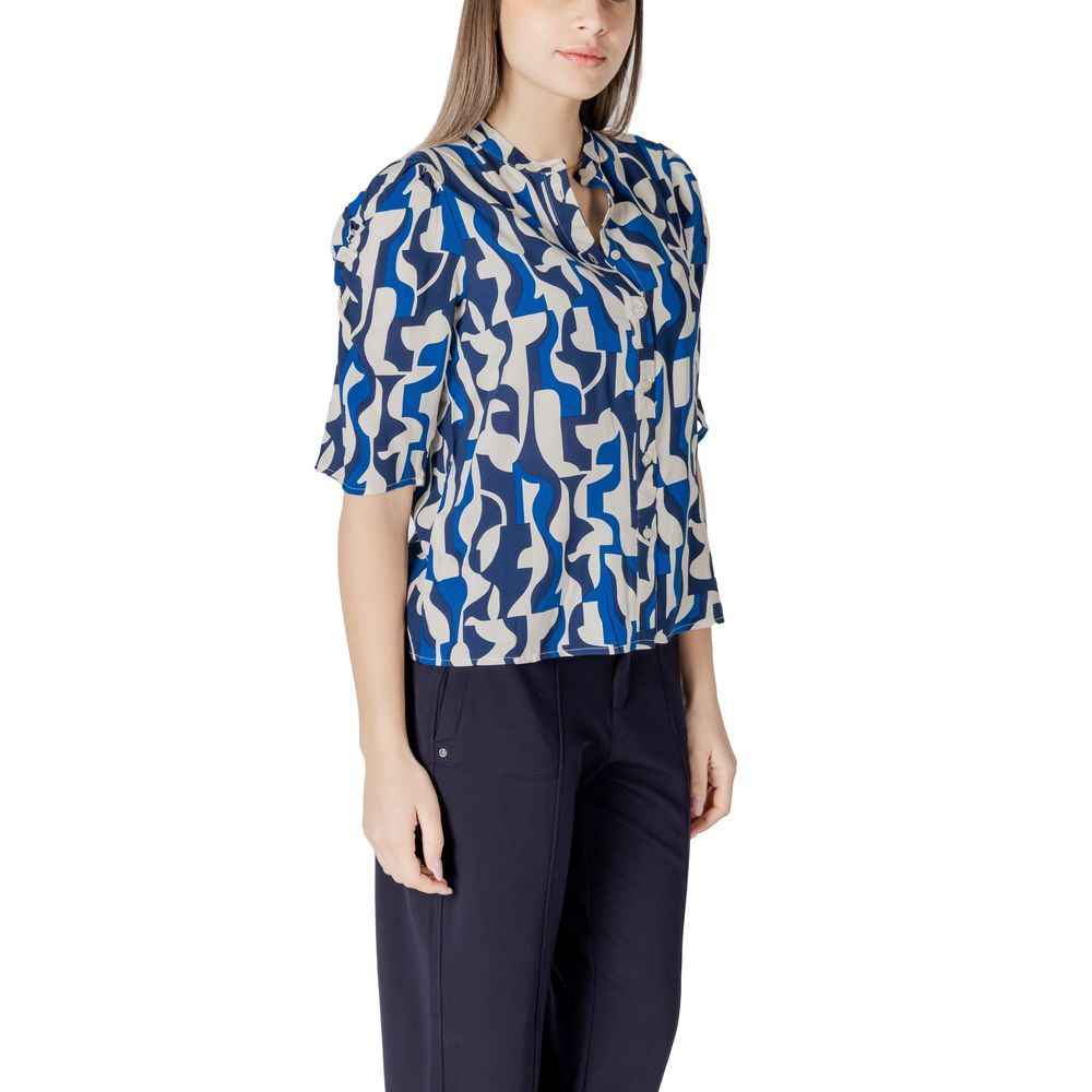 ICHI Blauwe Blouse van Viscose