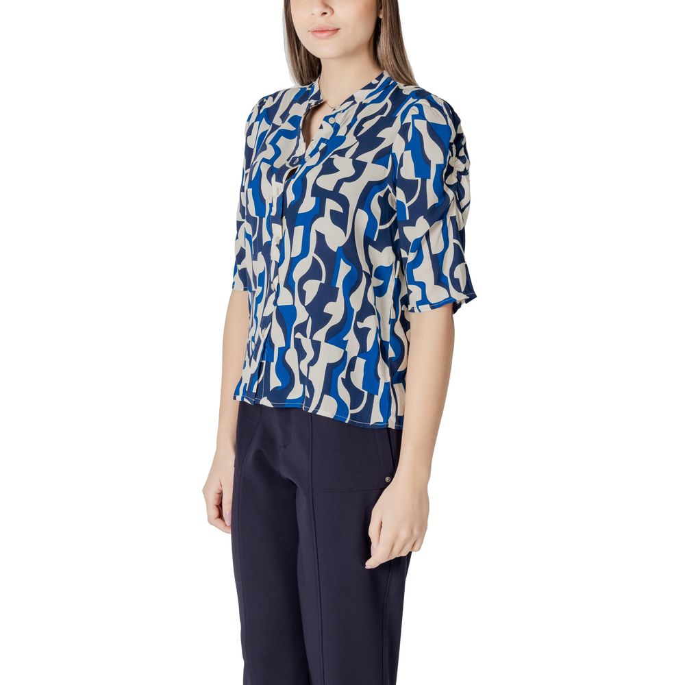 ICHI Blauwe Blouse van Viscose