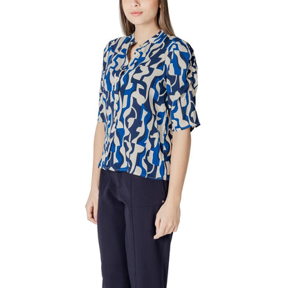 ICHI Blauwe Blouse van Viscose