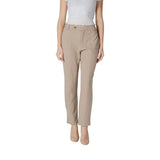 Street One Beige Viscose Pant - Tapered Leg Women's Trousers
