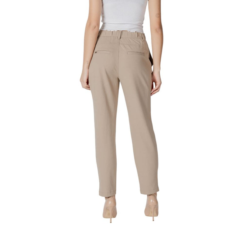Street One Beige Viscose Pant - Tapered Leg Women's Trousers