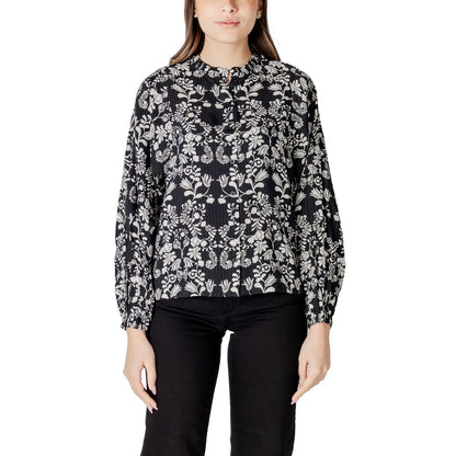 ICHI Blouse van zwarte viscose