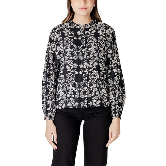 ICHI Blouse van zwarte viscose
