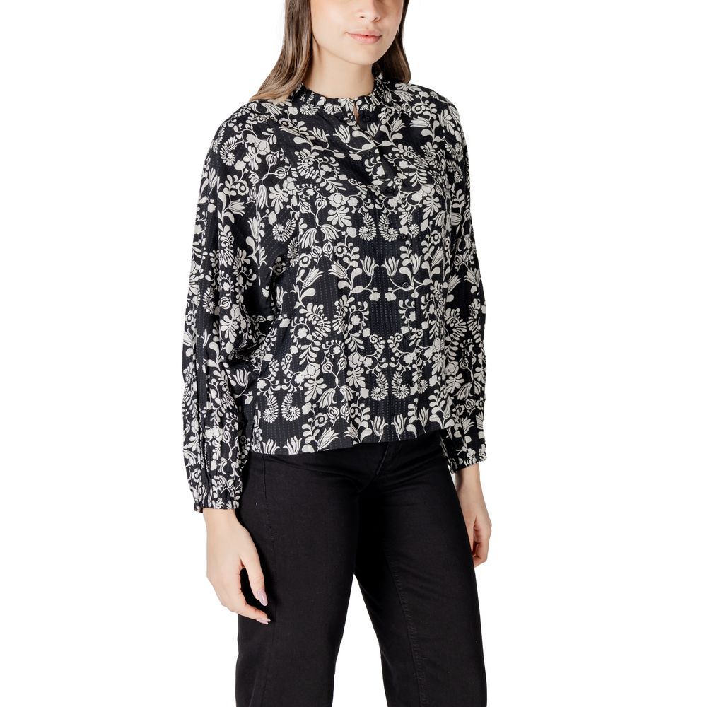 ICHI Blouse van zwarte viscose