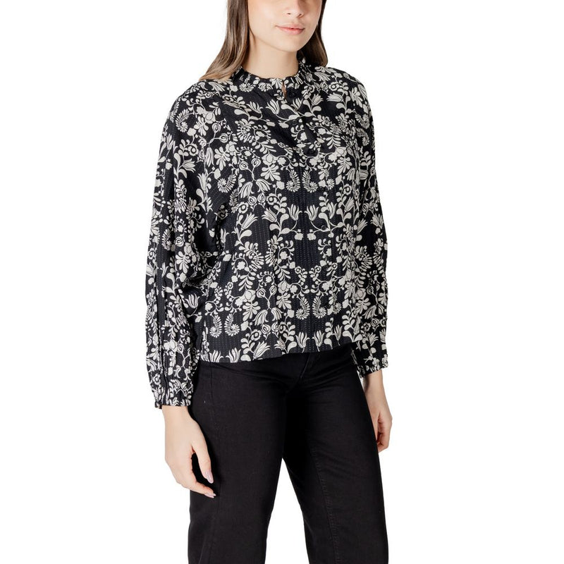 ICHI IHGOCINA SH 20122374 Blouse en Viscose Noire pour Femmes