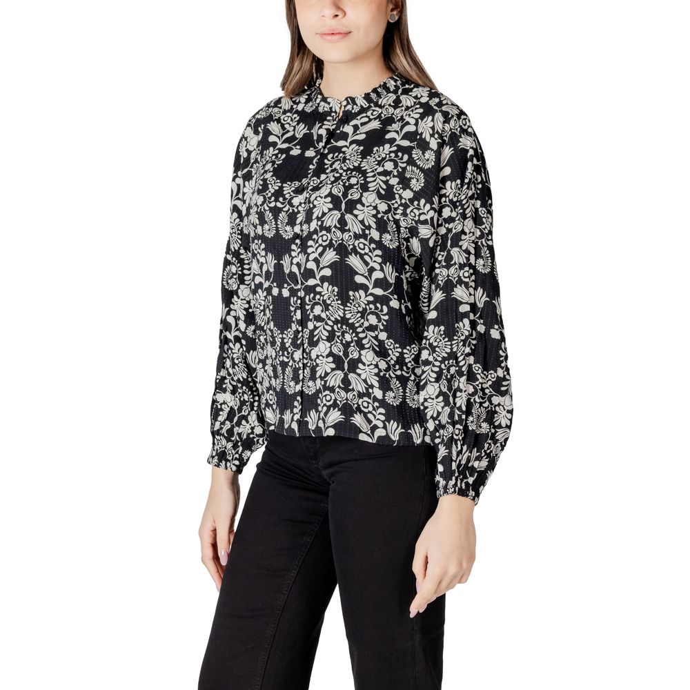 ICHI Blouse van zwarte viscose