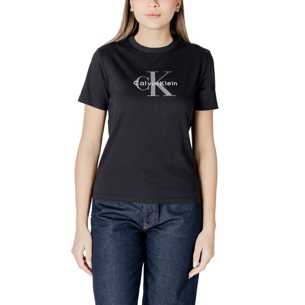 T-shirt en coton noir Calvin Klein Jeans pour femmes
