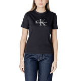 T-shirt en coton noir Calvin Klein Jeans pour femmes