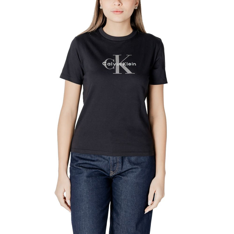 Calvin Klein Jeans Black Cotton T-Shirt for Women